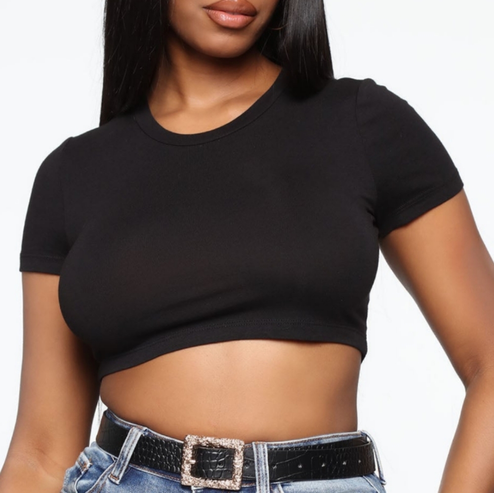 Short sleeve crop tee (L)
